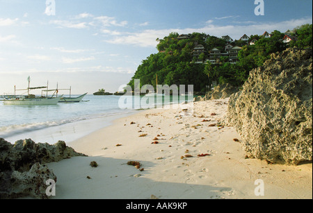 Spiaggia di sabbia bianca di Boracay Island Foto Stock