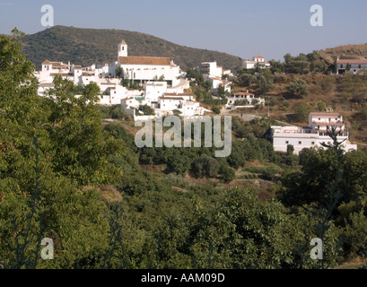 La chiesa parrocchiale di San Andrés Apostpol (apostolo sant Andrea) nella città di Sedella, Andalusia, Spagna, Europa Foto Stock