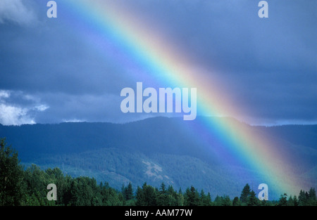 HOOD RIVER VALLEY OREGON RAINBOW Foto Stock