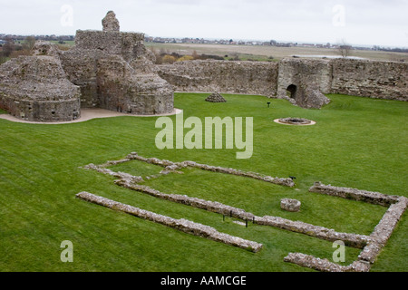 I resti della cappella nel Castello di Pevensey Foto Stock