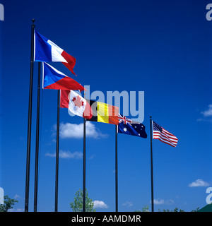 BEDFORD VA FILA DI BANDIERE INTERNAZIONALI A LIVELLO NAZIONALE D-Day Memorial Foto Stock