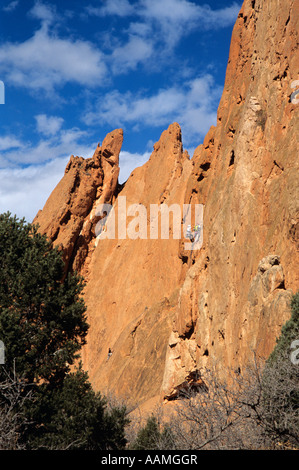 Giardino degli Dei climbers formazioni arenarie Colorado Springs Foto Stock
