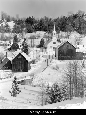 Anni Settanta INVERNO SCENIC DEL FIUME ATTENDE JUNCTION VERMONT Foto Stock