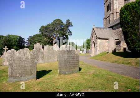 Cimitero di St Petrocs chiesa in Lydford sul bordo del Parco Nazionale di Dartmoor Giugno 2007 Foto Stock