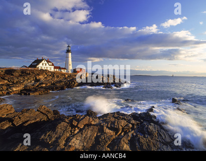 Portland Head Light a Fort Williams Park a Cape Elizabeth nel Maine Foto Stock