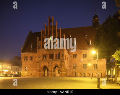 Municipio di notte, Germania, Brandeburgo, Jueterbog Foto Stock