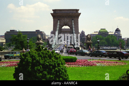 Ponte delle catene Budapest Ungheria Foto Stock
