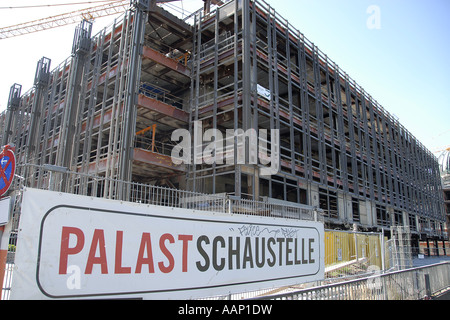 Palazzo della Repubblica, REPUBBLICA DEMOCRATICA TEDESCA, la Repubblica democratica tedesca in impalcature, Germania Berlino Foto Stock