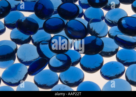 Blu perline di vetro Foto Stock