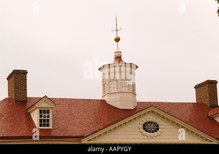 Il tetto di casa a Mount Vernon, Washington DC, Stati Uniti d'America, casa del primo Presidente George Washington Foto Stock