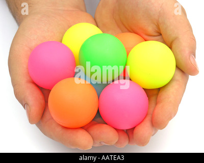 Sfere sulle mani Foto Stock