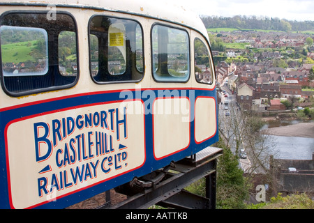 Bridgenorth Castle Hill Railway. Foto Stock