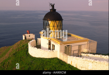 St Abbs Head Lighthouse sulla costa Berwickshire Scottish Borders Scotland Regno Unito Foto Stock