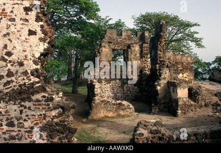 Resti di Fort James e James Island sul fiume Gambia, Gambia Foto Stock