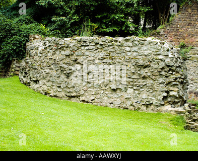 La sezione del muro romano di Londra Foto Stock