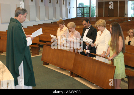 Miami Florida,Hialeah,Immacolata Concezione Chiesa cattolica,religione,credenza,fede,culto,Casa di Dio,ispanica Latino latino immigrato emigrano etnico Foto Stock