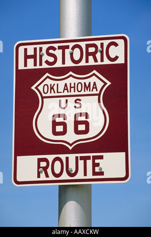 Elk279 1825 Oklahoma Clinton storica Route 66 segno Foto Stock