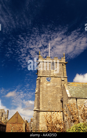 Corfe Villaggio Chiesa Dorset Inghilterra Foto Stock