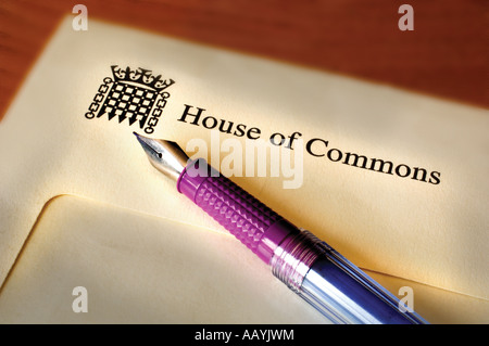 House of Commons MP per la scrittura di lettere Foto Stock