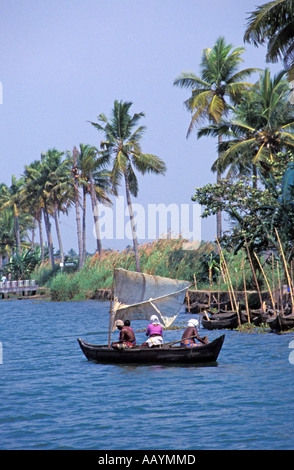 Il Kerala Backwaters, India. Foto Stock