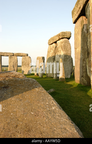 Stonehenge sito patrimonio mondiale nel cuore del Wiltshire, Inghilterra Foto Stock
