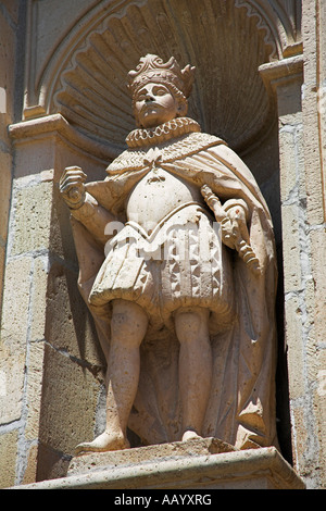 Statua di parete e di dettaglio, Basilica de Nuestra Senora de la Soledad, Oaxaca, Stato di Oaxaca, Messico Foto Stock