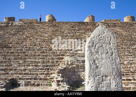 Plataforma Norte, Nord Piramide, Monte Alban sito archeologico di Monte Alban, vicino a Oaxaca, Stato di Oaxaca, Messico Foto Stock