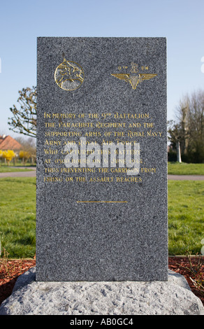 9° battaglione "Reggimento paracadutisti' memorial Merville batteria Normandia Francia Foto Stock