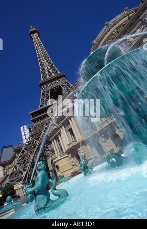 La fontana e la Torre Eiffel a Parigi hotel Las Vegas Nevada Foto Stock