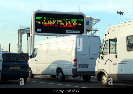 Influenza aviaria Avviso consultivo per i viaggiatori Dover Kent England Regno Unito Regno Unito Foto Stock