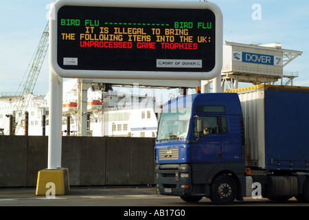 Influenza aviaria Avviso consultivo per i viaggiatori Dover Kent England Regno Unito Regno Unito Foto Stock