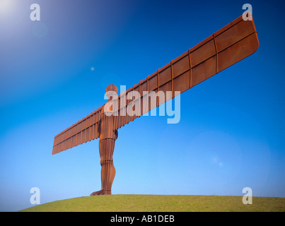 L Angelo del Nord a Gateshead vicino Newcastle Tyne usura Tyneside Inghilterra REGNO UNITO Foto Stock