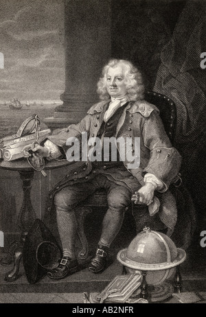 Capitano Thomas Coram, 1668 - 1751. Filantropo inglese e fondatore del Fondatore ospedaliero. Foto Stock