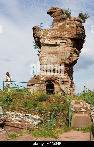 Burg Drachenfels castello vicino Busenberg Palatinato Dahn Germania Giugno 2007 Foto Stock