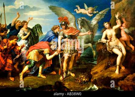 Pierre Mignard 1679 Perseo e Andromeda 1679 Francia la liberazione di Andromeda, Foto Stock