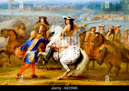 Louis XIV 14 traversata del Reno da Adam Frans van der Meulen 1632 -1690 fiamminghi belgi barocco Foto Stock
