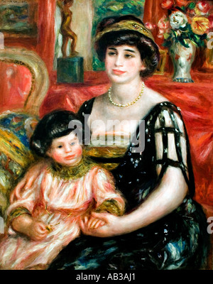 Ritratto di Madame Duberville con suo figlio Henri 1910 Pierre Auguste Renoir 1841-1919 impressionista francese Francia Foto Stock