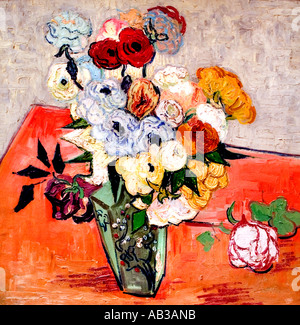 Vincent van Gogh 1853-1890 Paesi Bassi olandese giapponese vaso con rose e anemoni 1890 Foto Stock