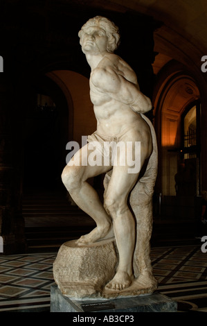 Captive Schiavo ribelle 1513 - 15 la tomba di papa Giulio II 1443 1513 da Michelangelo Buonarroti 1475-1564 scultore italiano in Italia Foto Stock