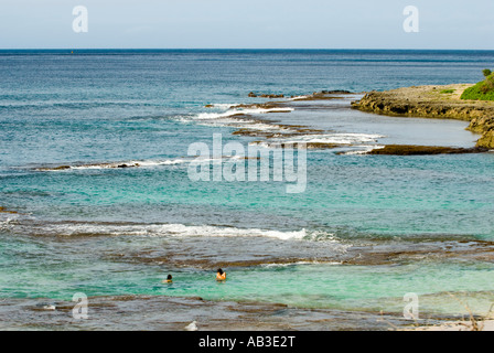 Spiaggia del nord della penisola Mokapu Marine Corps base Hawaii Kaneohe Bay Windward Oahu Hawaii Foto Stock