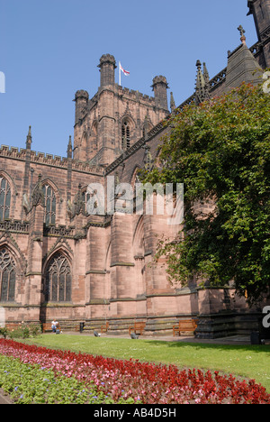 Chester Cathedral nella città di Chester centro amministrativo della contea di Cheshire Foto Stock