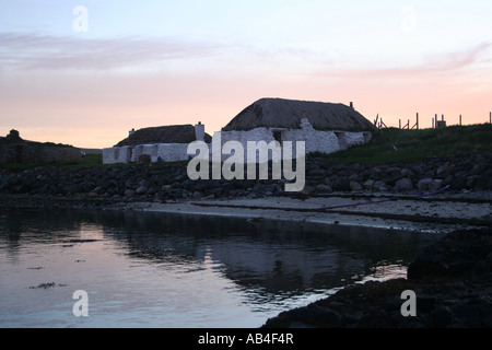 Berneray Ostello della gioventù al crepuscolo Ebridi Esterne della Scozia Giugno 2007 Foto Stock