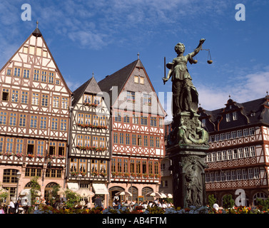 Frankfurt am, luogo Romer e Cattedrale Dom Foto Stock