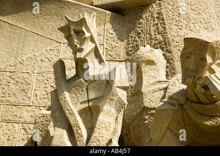 "Ecce Homo" di Josep Maria Subirachs, presso il Tempio de la Sagrada Familia a Barcellona Spagna Foto Stock