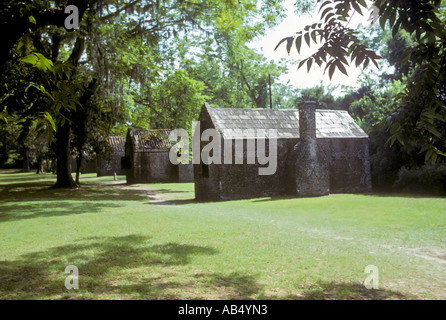 Quarti slave o capanne a Boone Hall Plantation vicino a Charleston South Carolina SC Foto Stock