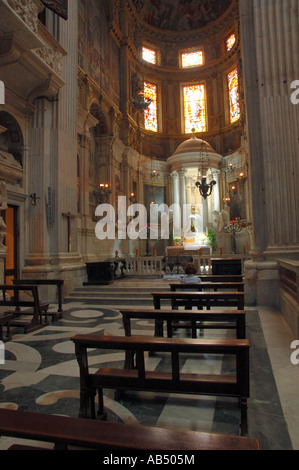 Interni riccamente decorati della Cattedrale di San Lorenzo, Genova, Italia Foto Stock