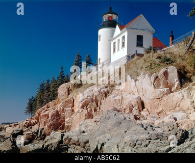 Porto basso faro capo sull'isola di Mount Desert nel Maine Foto Stock