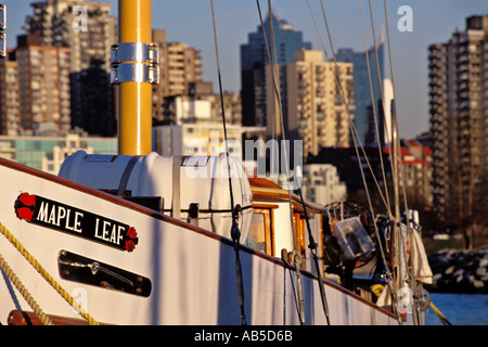 92' Maple Leaf Gaff truccate Schooner BC il più antico circa 1904 Vancouver BC Maritime Museum Foto Stock