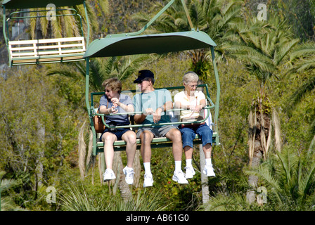 Aerial Tram Lowry Park Zoo Tampa Florida FL votato come il numero uno zoo negli Stati Uniti Foto Stock