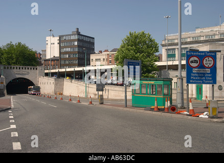 Mersey tunnel entrata città di Liverpool Merseyside Foto Stock